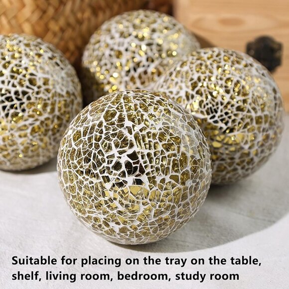 NEW 5PCS Decorative Glass Orbs, 3.14inch Mosaic Sphere Balls - Picture 6 of 7